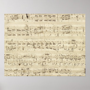 Old Music Notes - Chopin Music Sheet Poster
