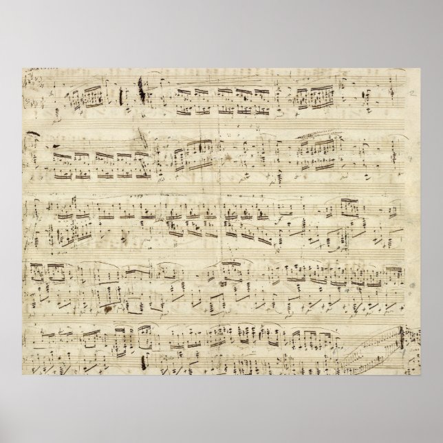 Old Music Notes - Chopin Music Sheet Poster (Front)