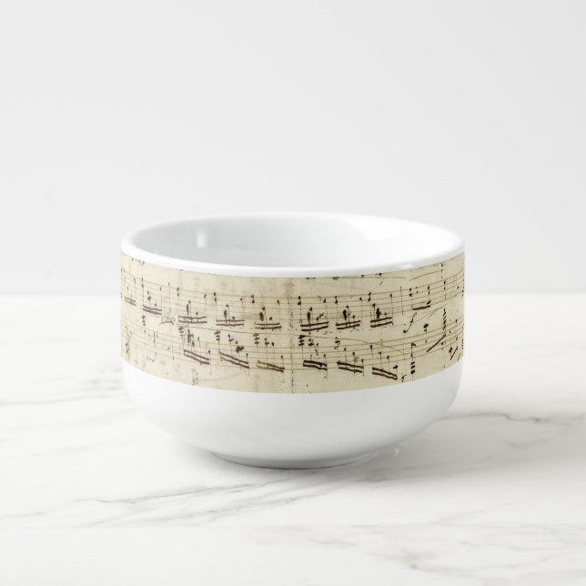 Old Music Notes - Chopin Music Sheet Soup Mug (Front)