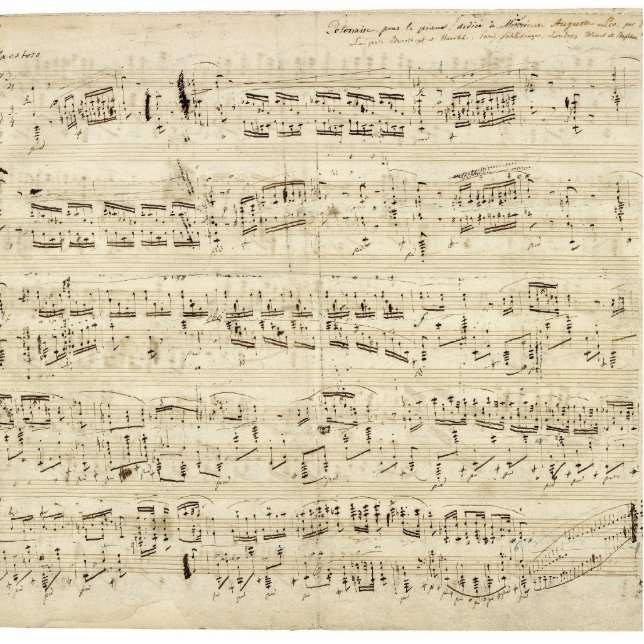 Old Music Notes - Chopin Music Sheet Statuette (Front)