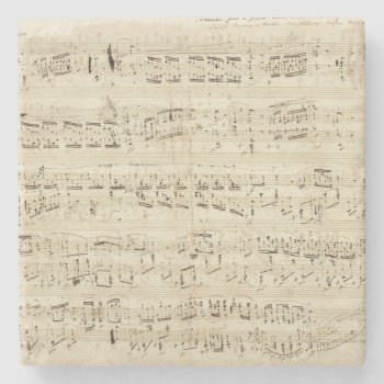 Old Music Notes - Chopin Music Sheet Stone Coaster by Argos_Photography at Zazzle