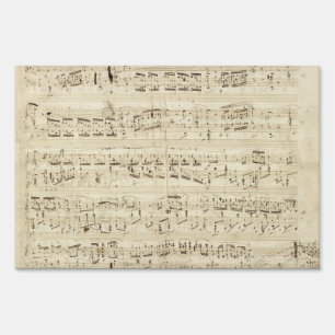 Old Music Notes - Chopin Music Sheet Yard Sign