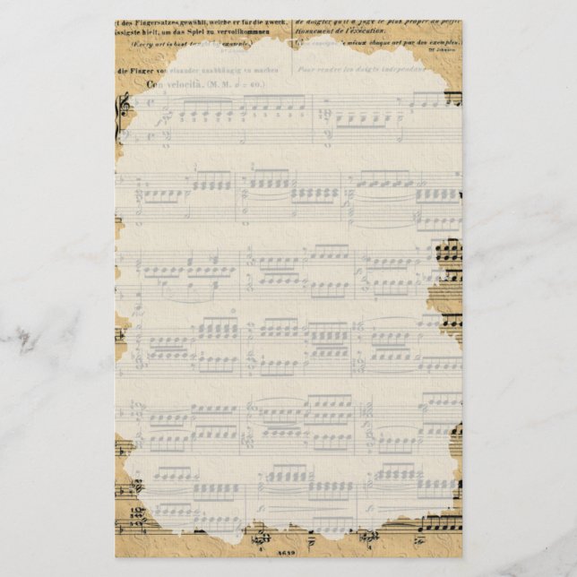 Old Music Paper Stationery (Front)