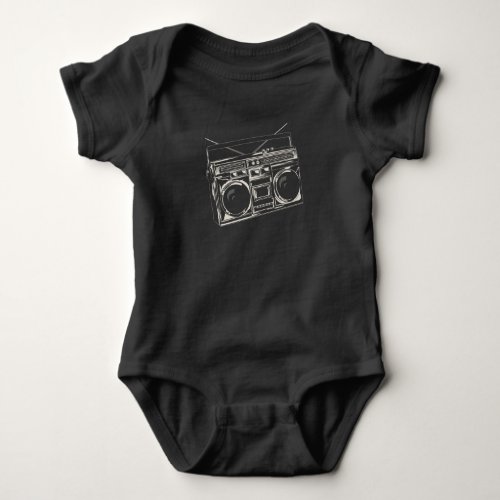 Old Music Radio Vintage Hip Hop Bass Baby Bodysuit