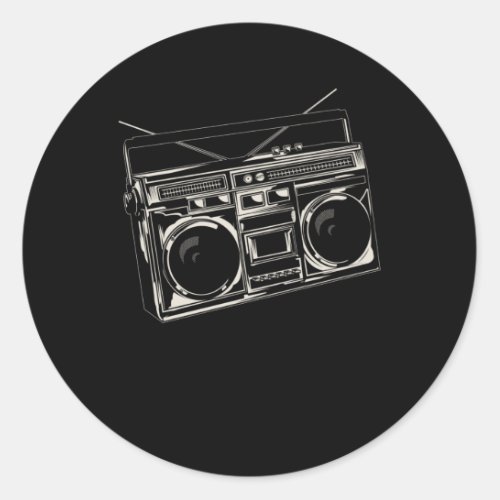 Old Music Radio Vintage Hip Hop Bass Classic Round Sticker