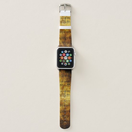 Old Music Sheet Apple Watch Band