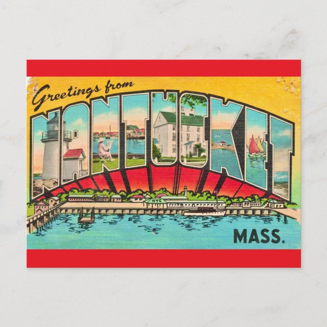 Old Nantucket Island Postcard (Front)