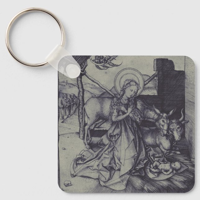 Old Nativity scene og Jesus Christ Keychain (Front)