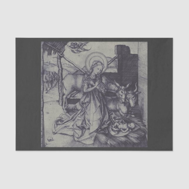 Old Nativity scene og Jesus Christ Tissue Paper (Front)