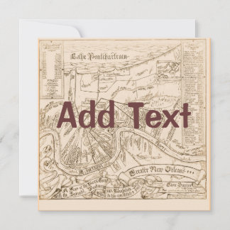 Old New Orleans Map edit text, party Invitation