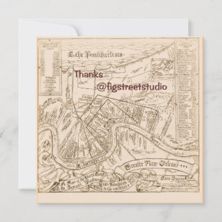 Old New Orleans Map edit text, party Invitation