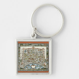 Old New Orleans Map Keychain