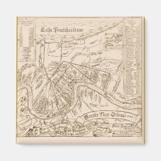 Old New Orleans Map Magnet