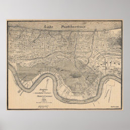 Old new Orleans MAp Poster