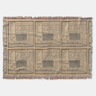 Old New Orleans Map Throw Blanket