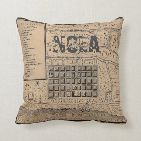 Old New Orleans Map Throw Pillow Zazzle Old New Orleans Map Throw Pillow