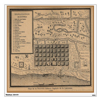 Old New Orleans Maps Print Wall Sticker