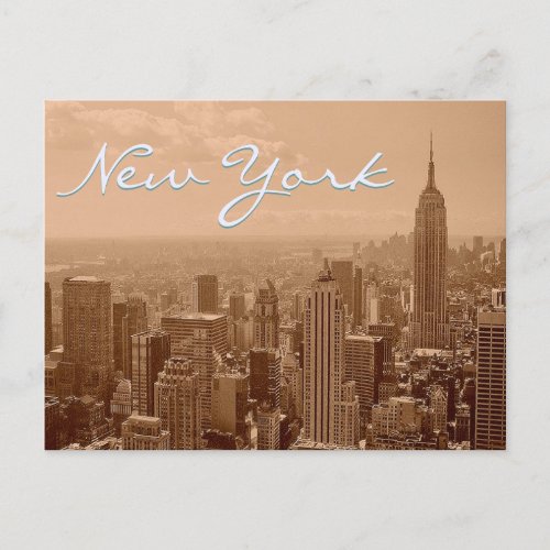 Old New York City Photograph  Script Postcard