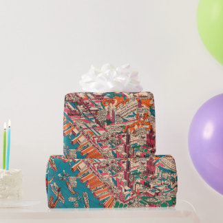 Old New York City Pictorial Map (1925) Wrapping Paper