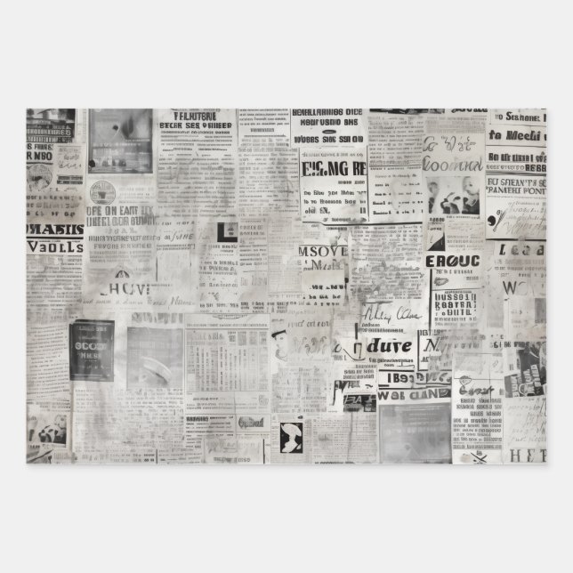 Old News Revival Wrapping Paper Sheets (Front)