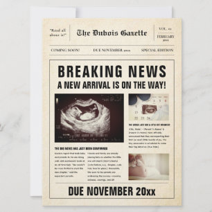 Old Newspaper Baby Reveal Pregnancy Announcement