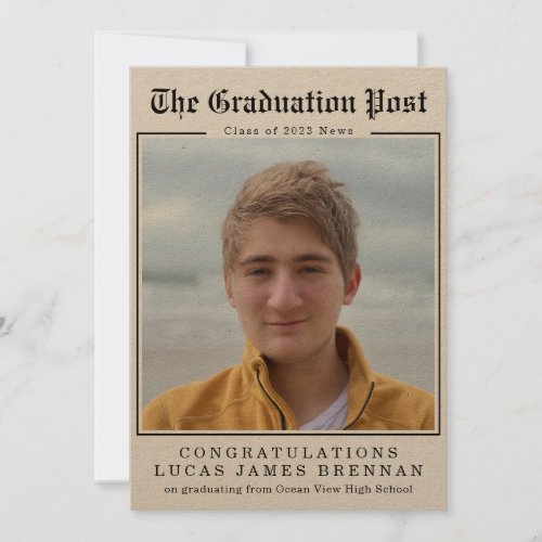 Old Newspaper Style Graduation Announcement