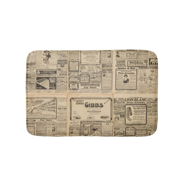 Old newspaper: vintage paper background. bath mat (Front)