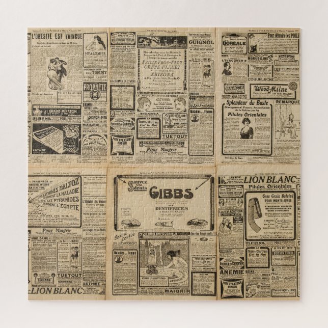 Old newspaper: vintage paper background. jigsaw puzzle (Vertical)