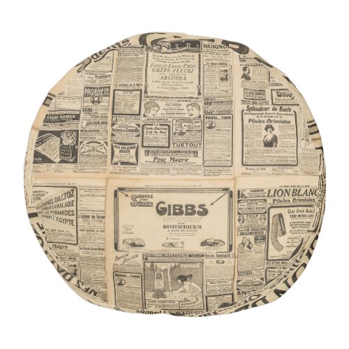Old newspaper vintage paper background pouf