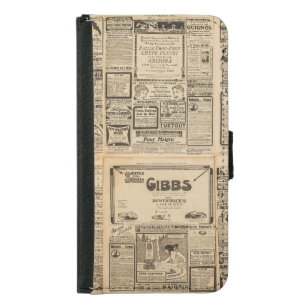 Old newspaper: vintage paper background. samsung galaxy s5 wallet case