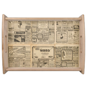 Old newspaper: vintage paper background. serving tray