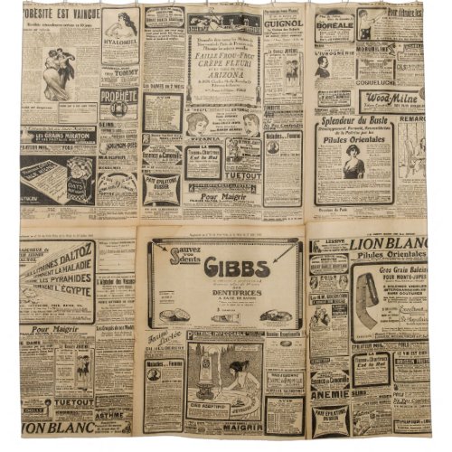Old newspaper vintage paper background shower curtain