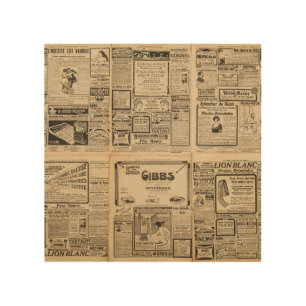 Old newspaper: vintage paper background. wood wall art