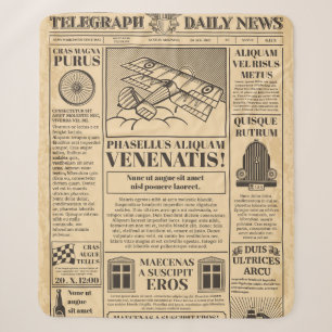 Old newspaper vintage. Retro newsprint with text a Sherpa Blanket