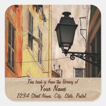 Old Nice Library Sticker Plate by hutsul at Zazzle