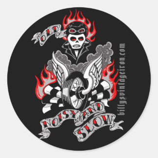 Old, Noisy & Slow (color) Classic Round Sticker