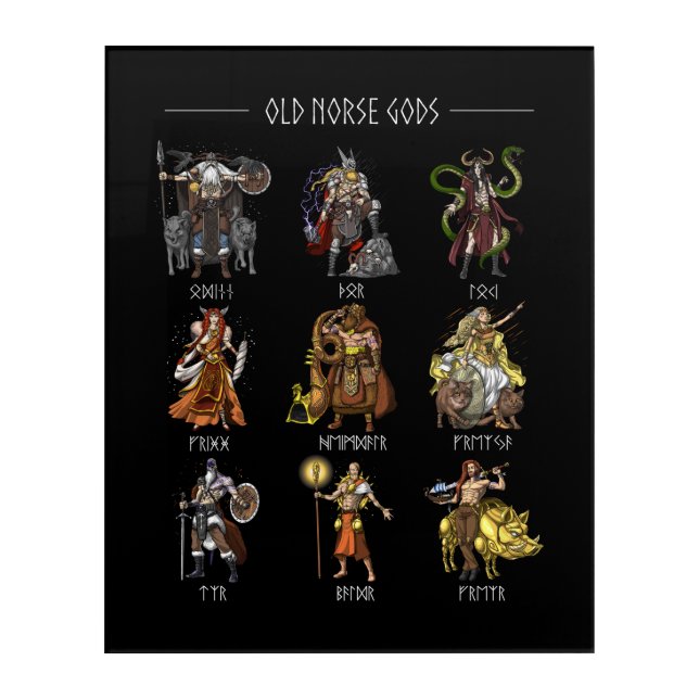 Old Norse Gods Acrylic Print (Front)