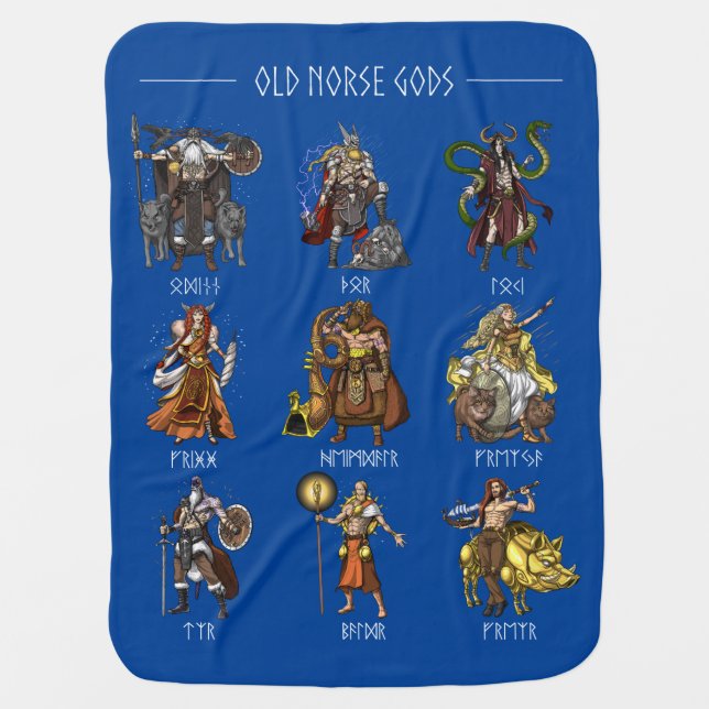 Old Norse Gods Baby Blanket (Front)