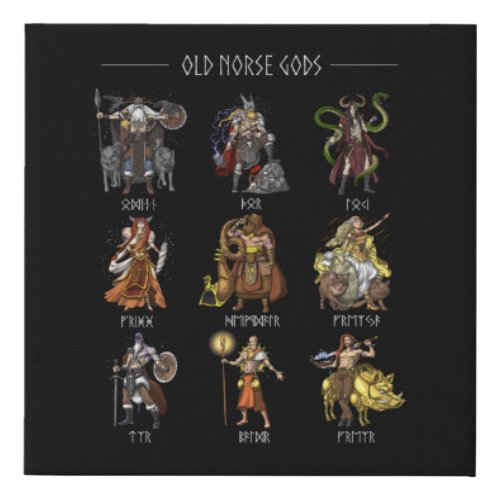Old Norse Gods Faux Canvas Print