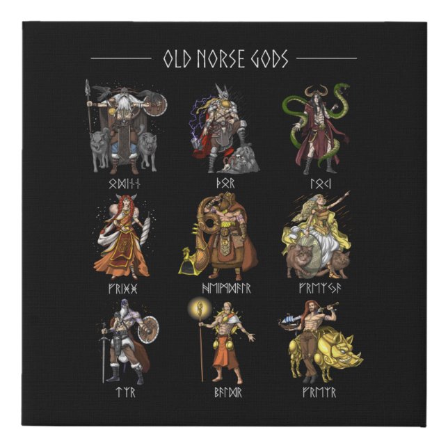 Old Norse Gods Faux Canvas Print (Front)