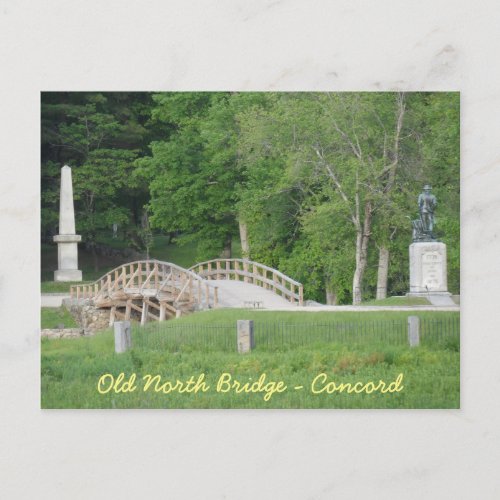 Old North Bridge Concord MA Postcard