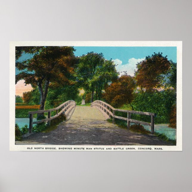 Old North Bridge View of Minute Man Statue # 2 Poster (Front)