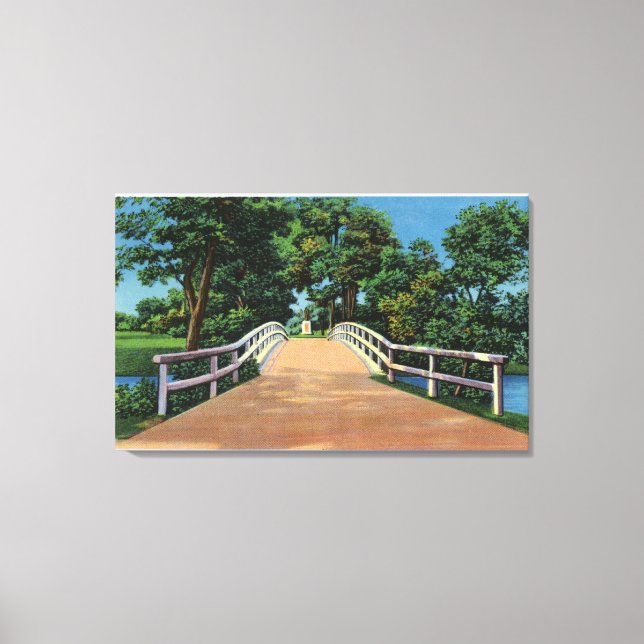 Old North Bridge View of Minute Man Statue Canvas Print (Front)