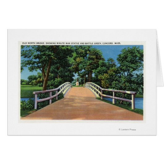Old North Bridge View of Minute Man Statue Cards (Front Horizontal)