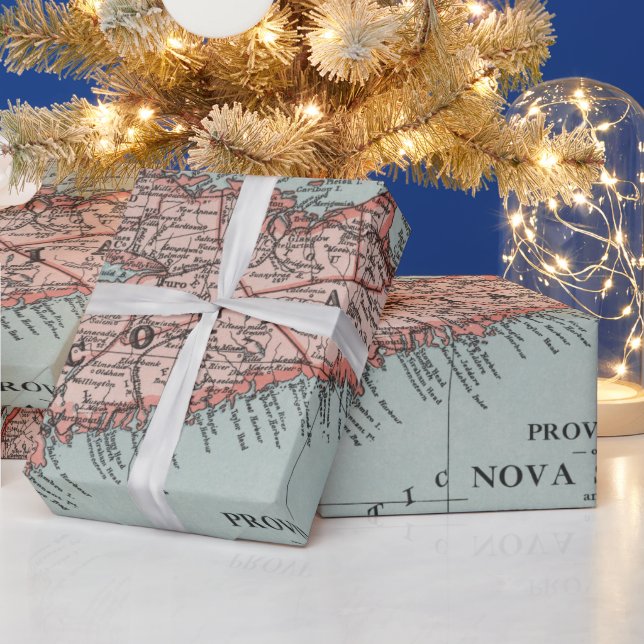 Old Nova Scotia Canada Map (1925)  Wrapping Paper (Holidays)
