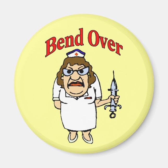 Old Nurse Bend Over Magnet (Front)