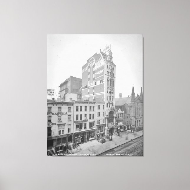 Old NYC New Amsterdam Theater Photograph (1905) Canvas Print (Front)