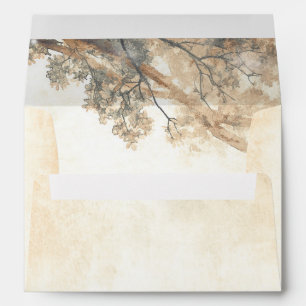 Old Oak Tree Branches Rustic Wedding Envelope