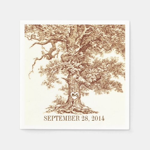 old oak tree _ love tree paper napkins