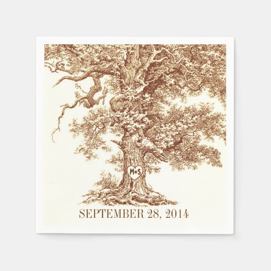 old oak tree - love tree paper napkins